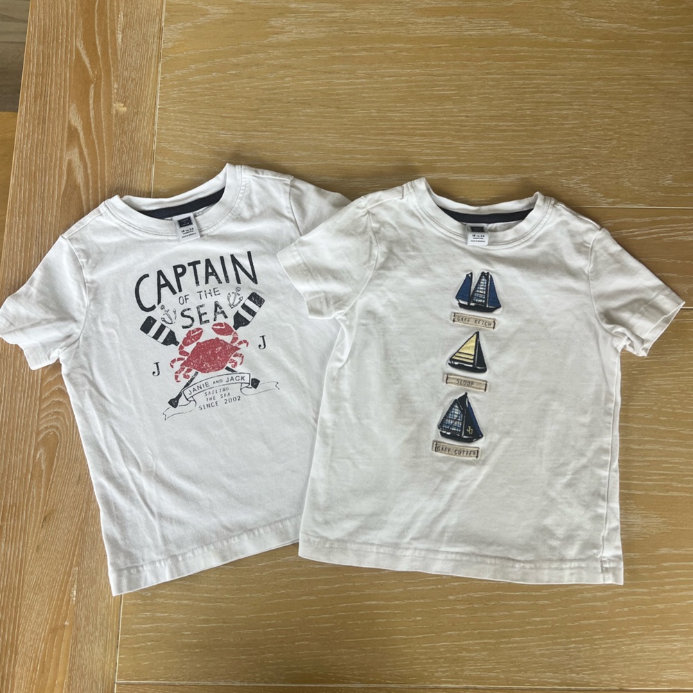 Janie and Jack White Nautical Tees